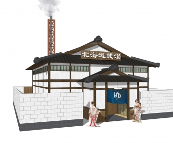 日式澡堂温泉商业建筑-ID:869477994