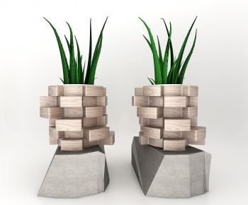 Modern Potted Green Plant-ID:838732006