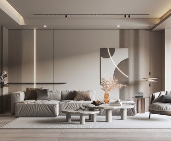 Modern Wabi-sabi Style A Living Room-ID:322822093