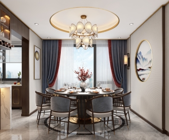 New Chinese Style Dining Room-ID:808283091
