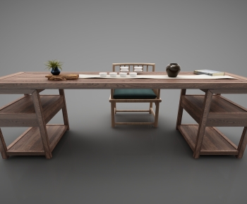 New Chinese Style Computer Desk And Chair-ID:430288087