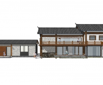 New Chinese Style Building Appearance-ID:594233996