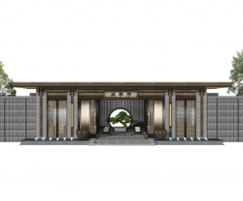New Chinese Style Facade Element-ID:742103109
