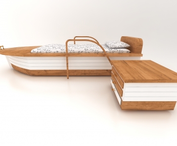 Mediterranean Style Single Bed-ID:413310517