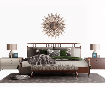 New Chinese Style Double Bed-ID:888744122