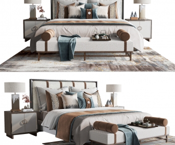 New Chinese Style Double Bed-ID:958714012
