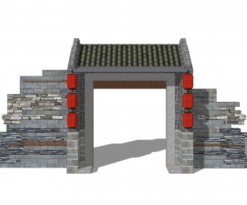 New Chinese Style Facade Element-ID:451987986