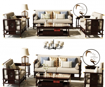New Chinese Style Sofa Combination-ID:537519572