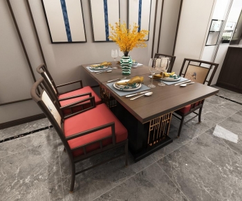 New Chinese Style Dining Table And Chairs-ID:367391119