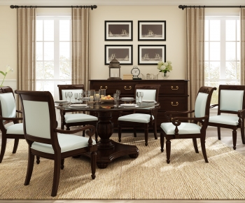 American Style Dining Table And Chairs-ID:417919227