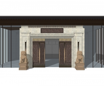 New Chinese Style Facade Element-ID:777635104