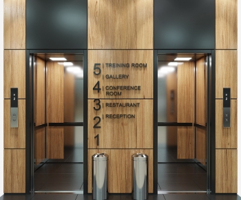 Modern Office Elevator Hall-ID:897934912