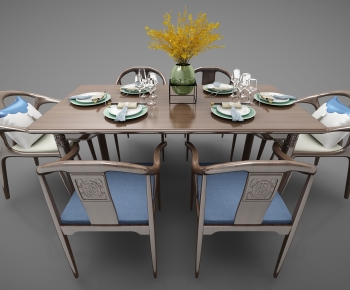 New Chinese Style Dining Table And Chairs-ID:195238111