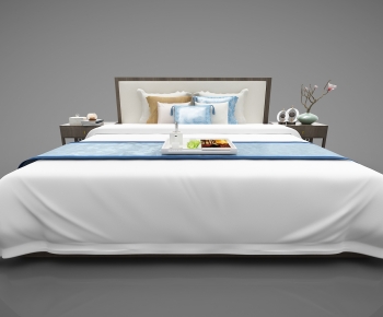 New Chinese Style Double Bed-ID:809587966
