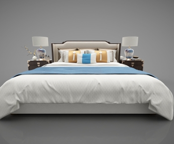 New Chinese Style Double Bed-ID:414563894