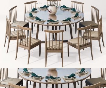 New Chinese Style Dining Table And Chairs-ID:115231995