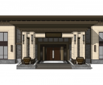 New Chinese Style Facade Element-ID:354466924