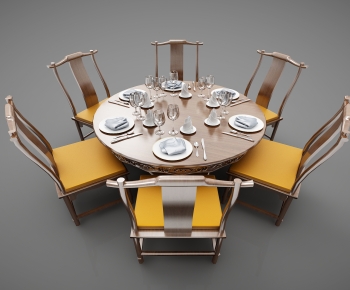 New Chinese Style Dining Table And Chairs-ID:714896927