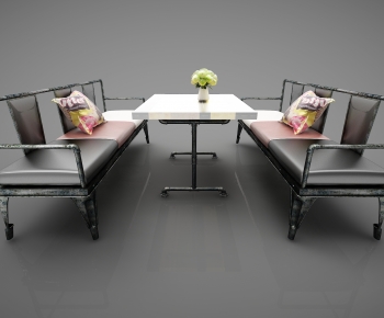 Industrial Style Dining Table And Chairs-ID:653094059