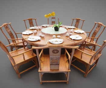 新中式餐桌椅-ID:684957035