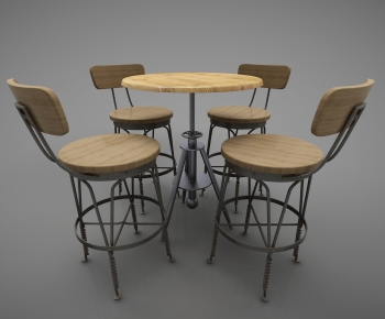 Industrial Style Dining Table And Chairs-ID:969479143