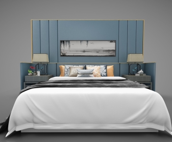 New Chinese Style Double Bed-ID:739275933