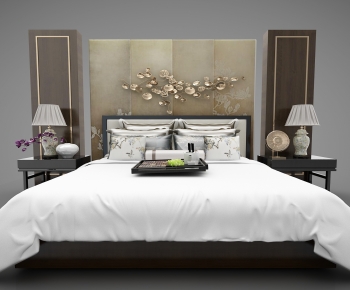 New Chinese Style Double Bed-ID:927558905