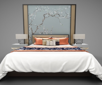 New Chinese Style Double Bed-ID:672099637