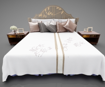 New Chinese Style Double Bed-ID:122473006