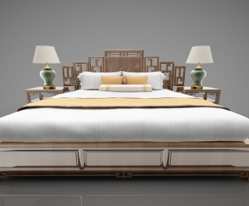 New Chinese Style Double Bed-ID:691170731