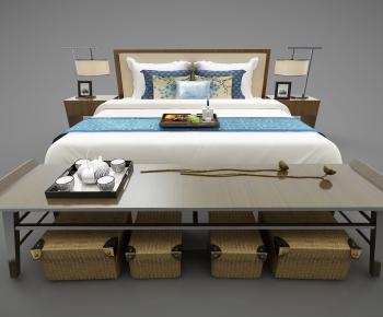 New Chinese Style Double Bed-ID:172600036