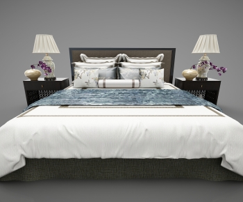 New Chinese Style Double Bed-ID:415189988