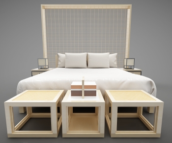 New Chinese Style Double Bed-ID:908435116