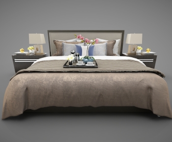 New Chinese Style Double Bed-ID:889332067