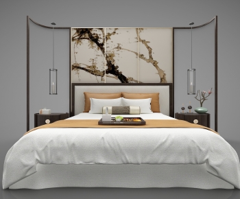 New Chinese Style Double Bed-ID:838908919