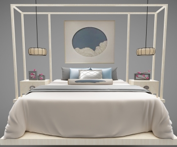 New Chinese Style Double Bed-ID:740520007