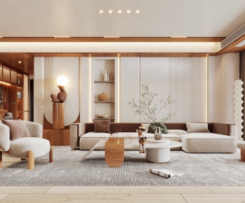 Wabi-sabi Style A Living Room-ID:848500976