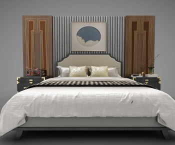 New Chinese Style Double Bed-ID:491707091