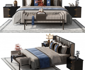 New Chinese Style Double Bed-ID:965552091