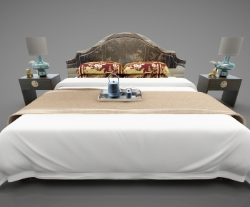 New Chinese Style Double Bed-ID:980874068