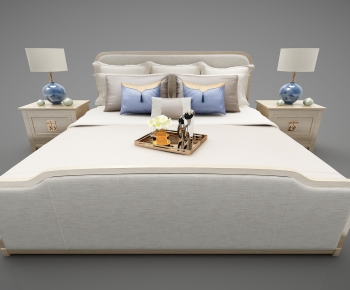 New Chinese Style Double Bed-ID:547431952