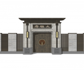 New Chinese Style Facade Element-ID:672491078