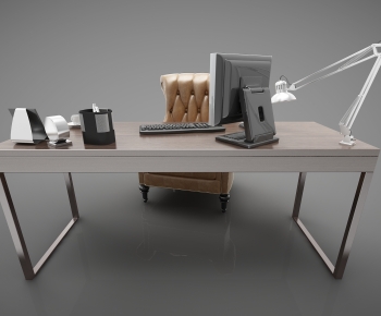 Modern Computer Desk And Chair-ID:586569075