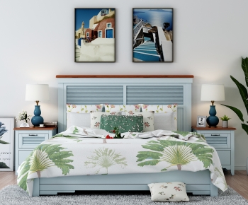 Mediterranean Style Double Bed-ID:211442951