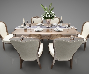 European Style Dining Table And Chairs-ID:128544098