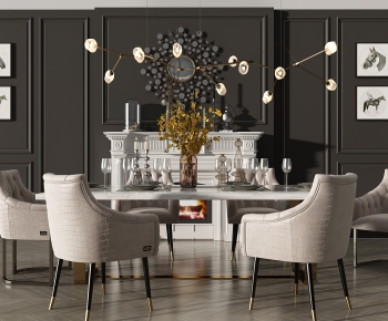 American Style Dining Table And Chairs-ID:898098952