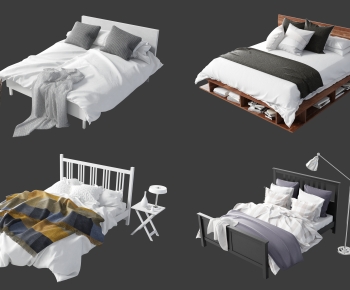 Modern Double Bed-ID:890403997