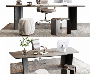 Modern Computer Desk And Chair-ID:702948092
