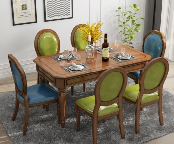 American Style Dining Table And Chairs-ID:813201908