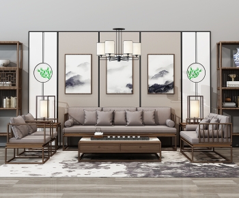 New Chinese Style Sofa Combination-ID:891484029